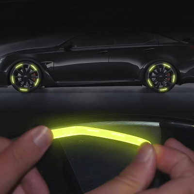 AUTOCOLLANT VOITURE - GlowWheel™ - Vert - All in 1