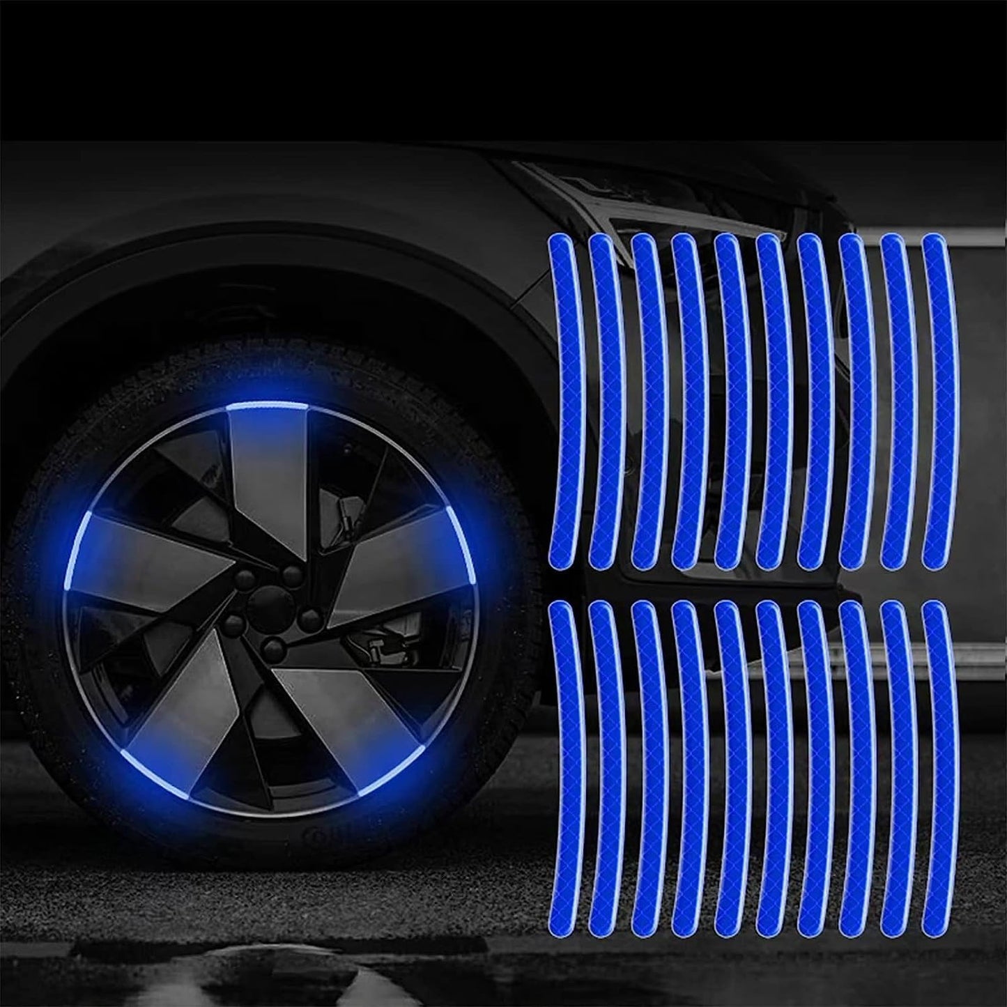 AUTOCOLLANT VOITURE - GlowWheel™ - Bleu - All in 1
