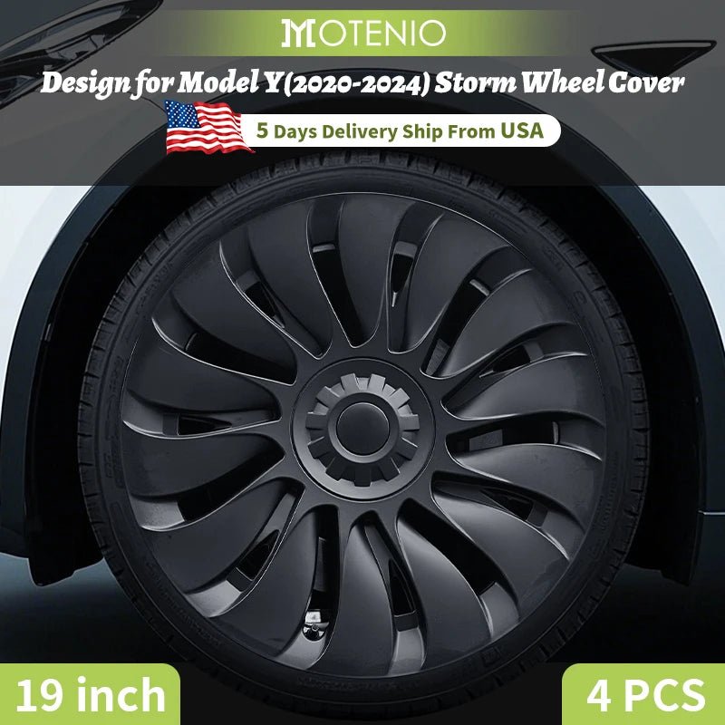 4PCS Design for TESLA Model Y 2020 - 2024 Vehicle Full Coverage Storm Wheel Cover Cap 19 Inches Wheel Hubcap Automobile Accessorie - All in 1