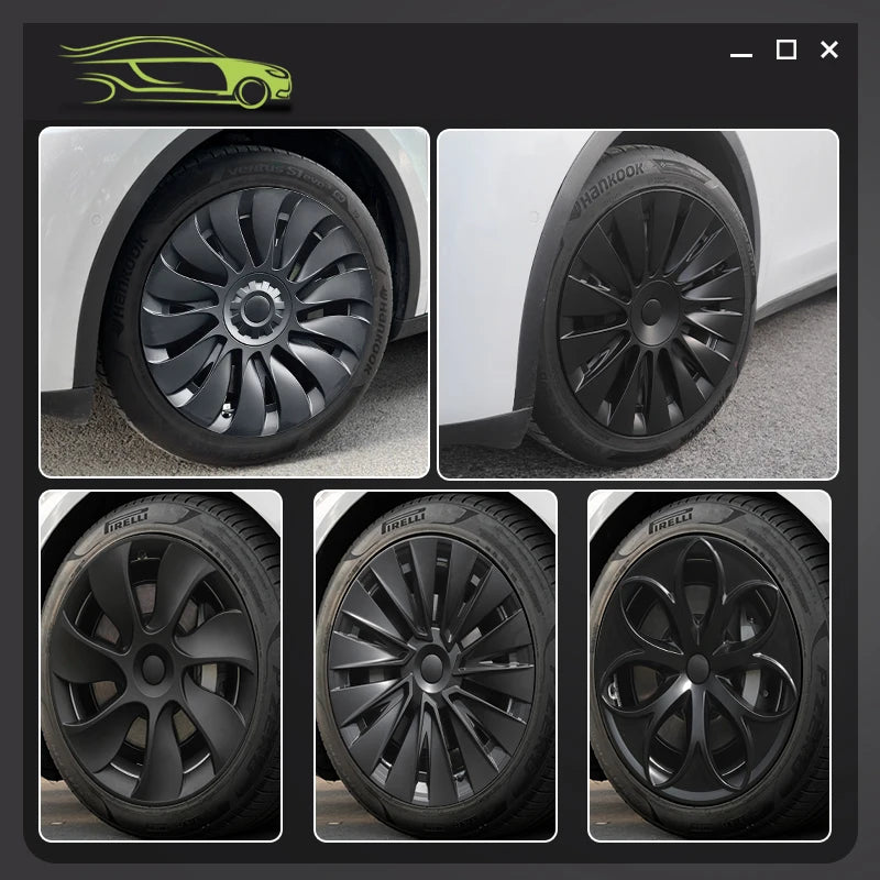 4PCS Design for TESLA Model Y 2020 - 2024 Vehicle Full Coverage Storm Wheel Cover Cap 19 Inches Wheel Hubcap Automobile Accessorie - All in 1
