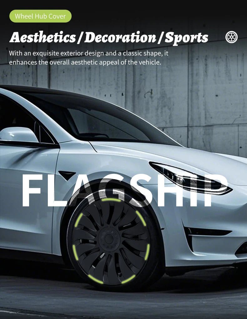 4PCS Design for TESLA Model Y 2020 - 2024 Vehicle Full Coverage Storm Wheel Cover Cap 19 Inches Wheel Hubcap Automobile Accessorie - All in 1