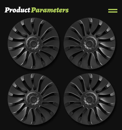 Tesla Model Y Wheel Covers - 19 Inch Storm Style Hubcaps (Set of 4) - All in One