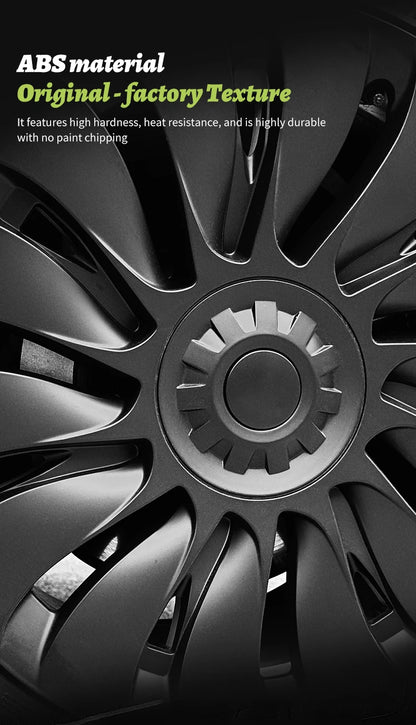 Tesla Model Y Wheel Covers - 19 Inch Storm Style Hubcaps (Set of 4) - All in One