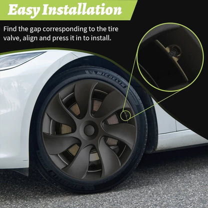 4PCS Design for TESLA Model Y 2020 - 2024 Vehicle Full Coverage Storm Wheel Cover Cap 19 Inches Wheel Hubcap Automobile Accessorie - All in 1