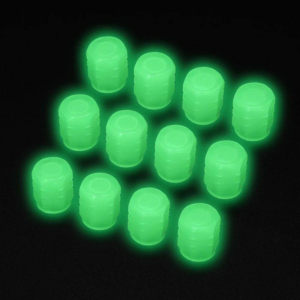 Luminous Tire Valve Caps Car Bicycle Motorcycle Wheel Hub Night Glow Decor Tire Dust - Proof Cover Universal Car Accessories - All in One
