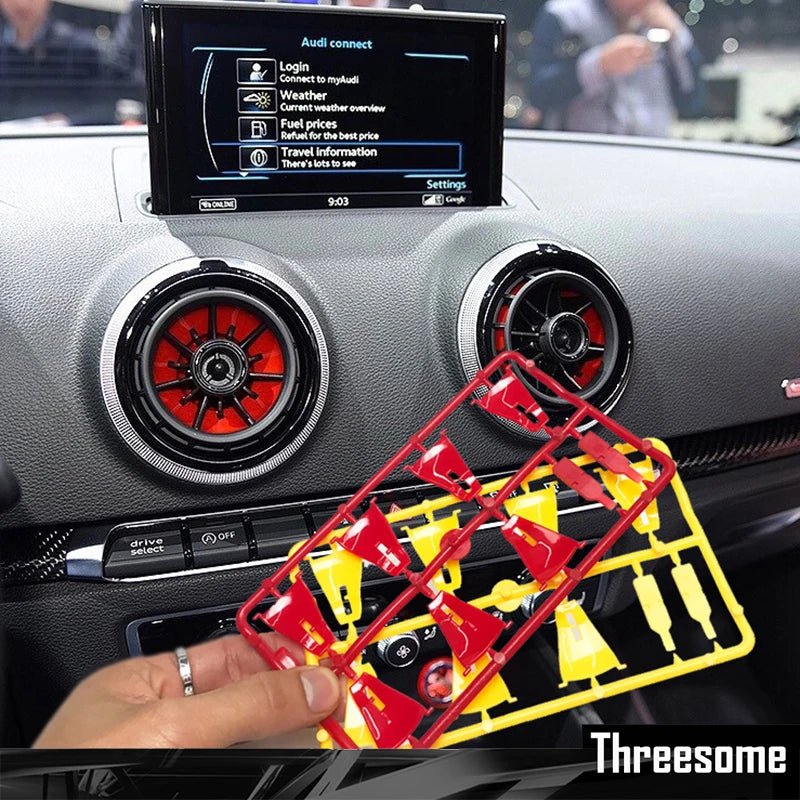 4pcs Interior Front Dashboard Air Condition Cover For Audi A3 S3 rs3 8V 2013 2014 2015 2016 Air Vent Outlet Replacement - All in One