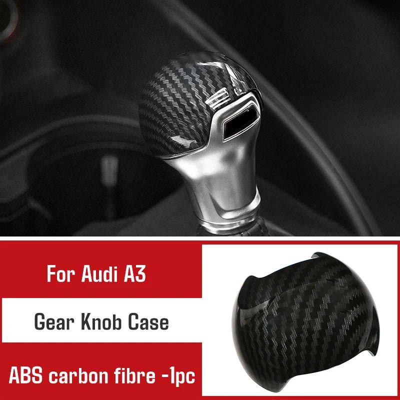 For Audi A3 2014 - 2020 Carbon Fibre Interior Decorative Mouldings Gear Lever Collar Console Dashboard Armrest Cover Pad Shell - All in One