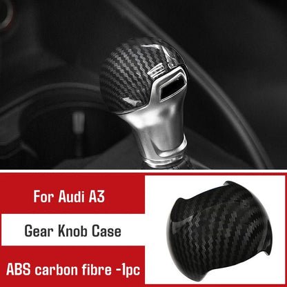 For Audi A3 2014 - 2020 Carbon Fibre Interior Decorative Mouldings Gear Lever Collar Console Dashboard Armrest Cover Pad Shell - All in One