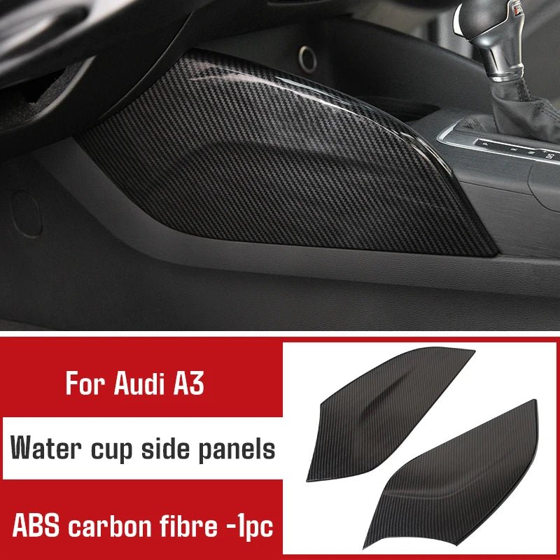 For Audi A3 2014 - 2020 Carbon Fibre Interior Decorative Mouldings Gear Lever Collar Console Dashboard Armrest Cover Pad Shell - All in One