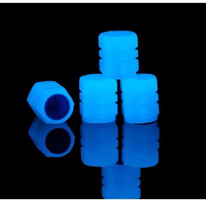 4/20PCS Luminous Tire Valve Caps Motorcycle Bike Wheel Nozzle Dustproof Tyre Valve Stem Fluorescent Night Glowing Car Decor - All in One