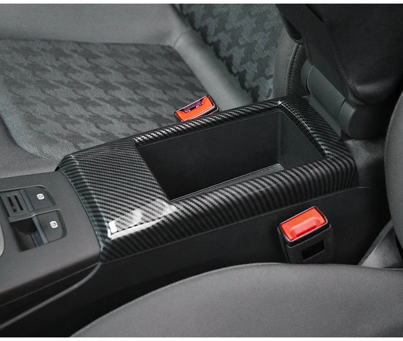 For Audi A3 2014 - 2020 Carbon Fibre Interior Decorative Mouldings Gear Lever Collar Console Dashboard Armrest Cover Pad Shell - All in One
