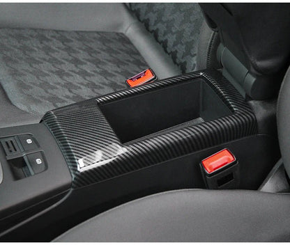 For Audi A3 2014 - 2020 Carbon Fibre Interior Decorative Mouldings Gear Lever Collar Console Dashboard Armrest Cover Pad Shell - All in One