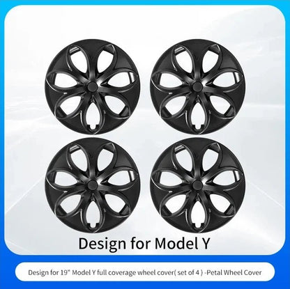 Tesla Model Y Wheel Covers - 19 Inch Storm Style Hubcaps (Set of 4) - All in One