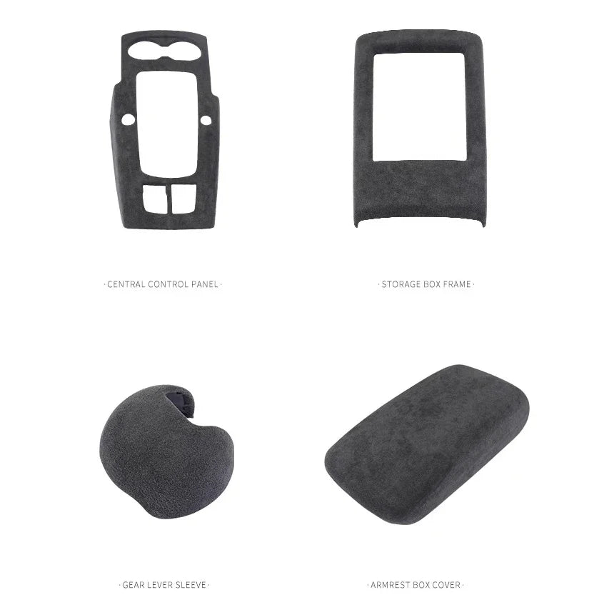 For Audi A3 A3L S3 2014 2015 2016 2017 2018 2019 2020 Alcantara Overlay Cover Car Gearshift Panel Armrest Box Frame Shell - All in One