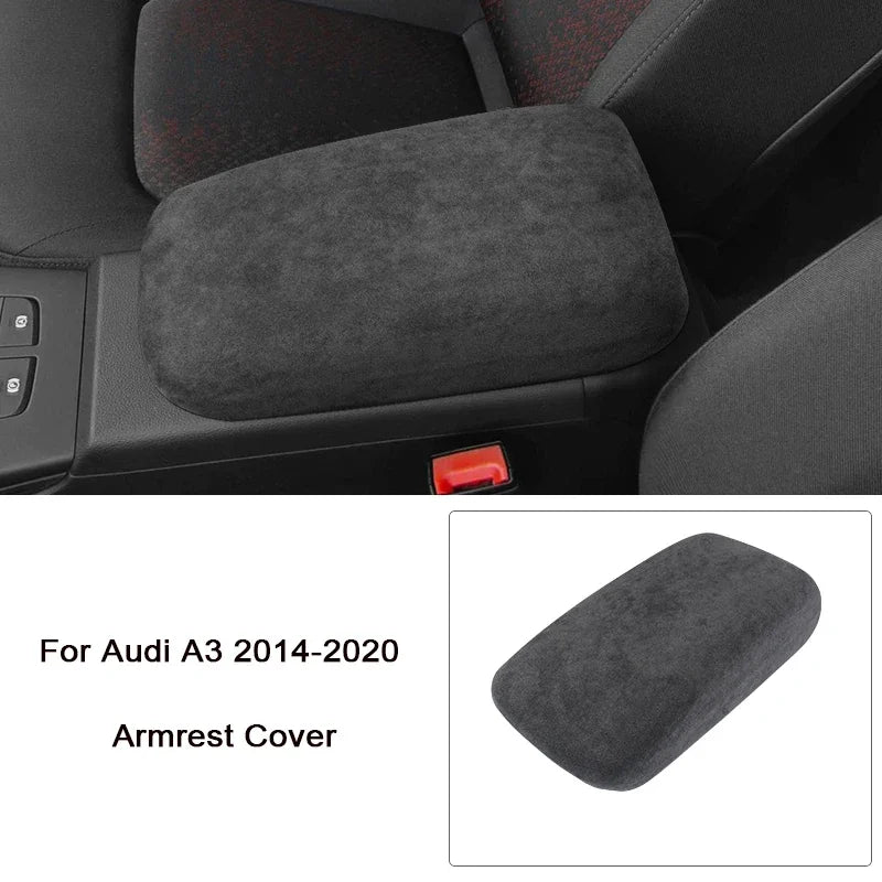 For Audi A3 A3L S3 2014 2015 2016 2017 2018 2019 2020 Alcantara Overlay Cover Car Gearshift Panel Armrest Box Frame Shell - All in One