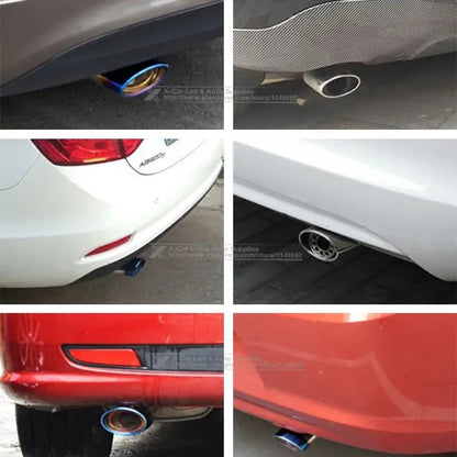 Automobile tailpipe tailpipe general exhaust stainless steel exhaust hood exhaust cylinder sound tail muffler modification - All in 1