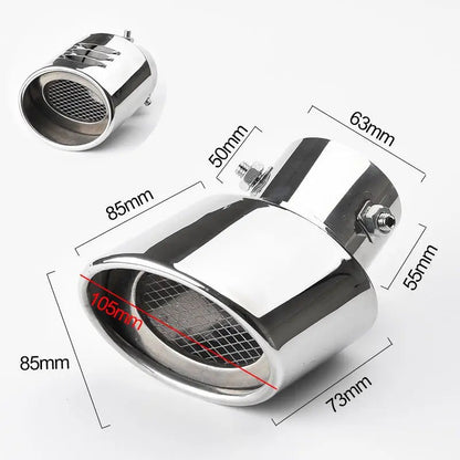 Automobile tailpipe tailpipe general exhaust stainless steel exhaust hood exhaust cylinder sound tail muffler modification - All in 1