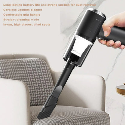 1Pcs Cordless Vacuum Cleaner for Home and Car, 120 Watt Powerful Suction Cordless Handheld Car Vacuum Cleaner, Black - All in One