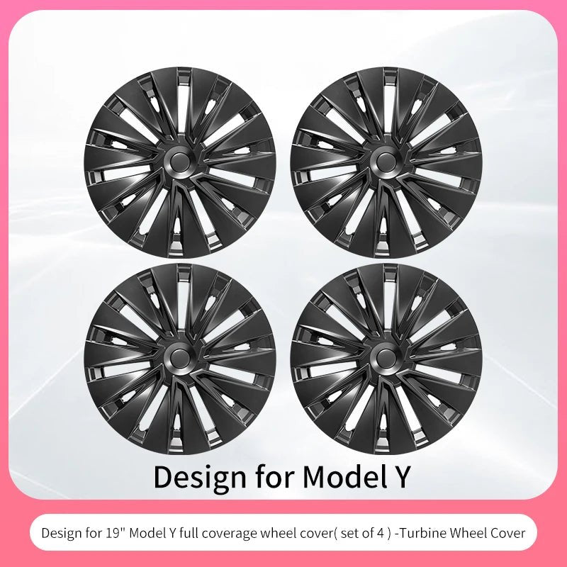 Tesla Model Y Wheel Covers - 19 Inch Storm Style Hubcaps (Set of 4) - All in One
