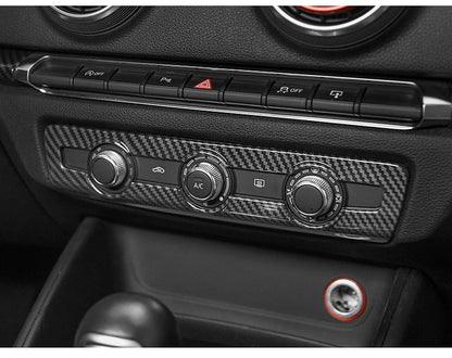 For Audi A3 2014 - 2020 Carbon Fibre Interior Decorative Mouldings Gear Lever Collar Console Dashboard Armrest Cover Pad Shell - All in One