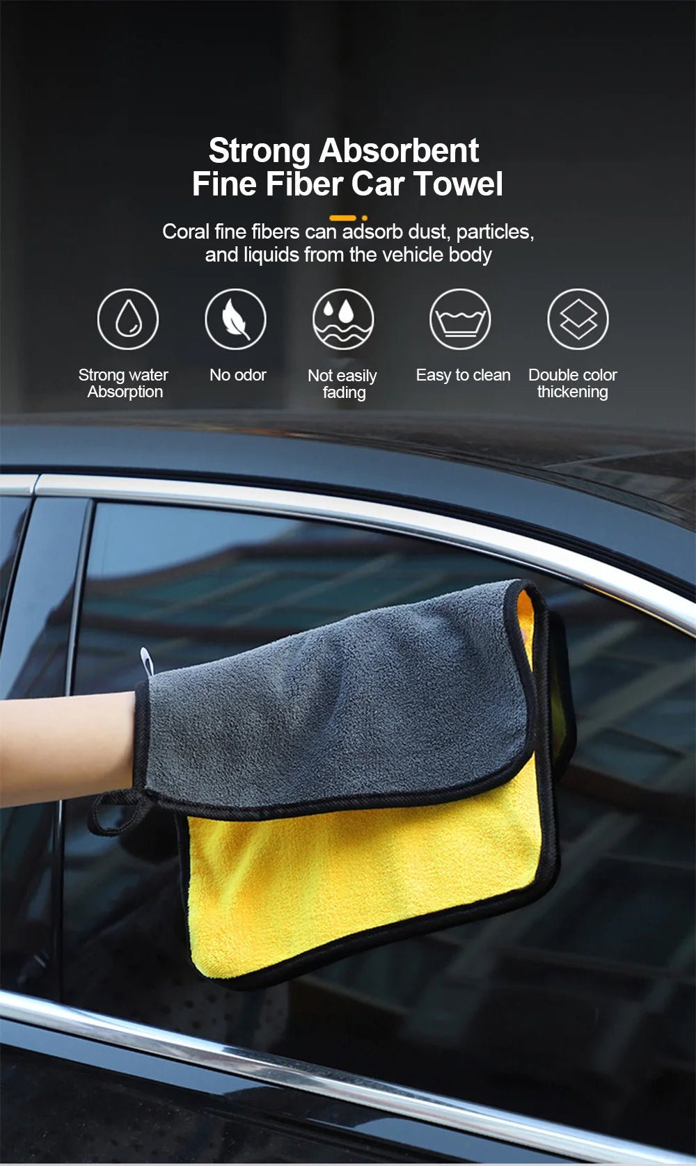 Microfiber Towel Car Microfiber Cloth Wash Towel Microfiber Cleaning Cloth Car Wash Drying Towel Auto Detailing - All in One