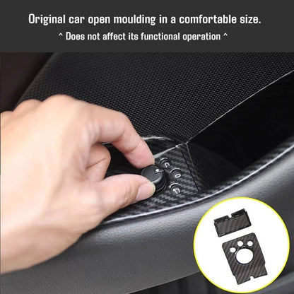 For Audi A3 2014 - 2020 Carbon Fibre Interior Decorative Mouldings Gear Lever Collar Console Dashboard Armrest Cover Pad Shell - All in 1