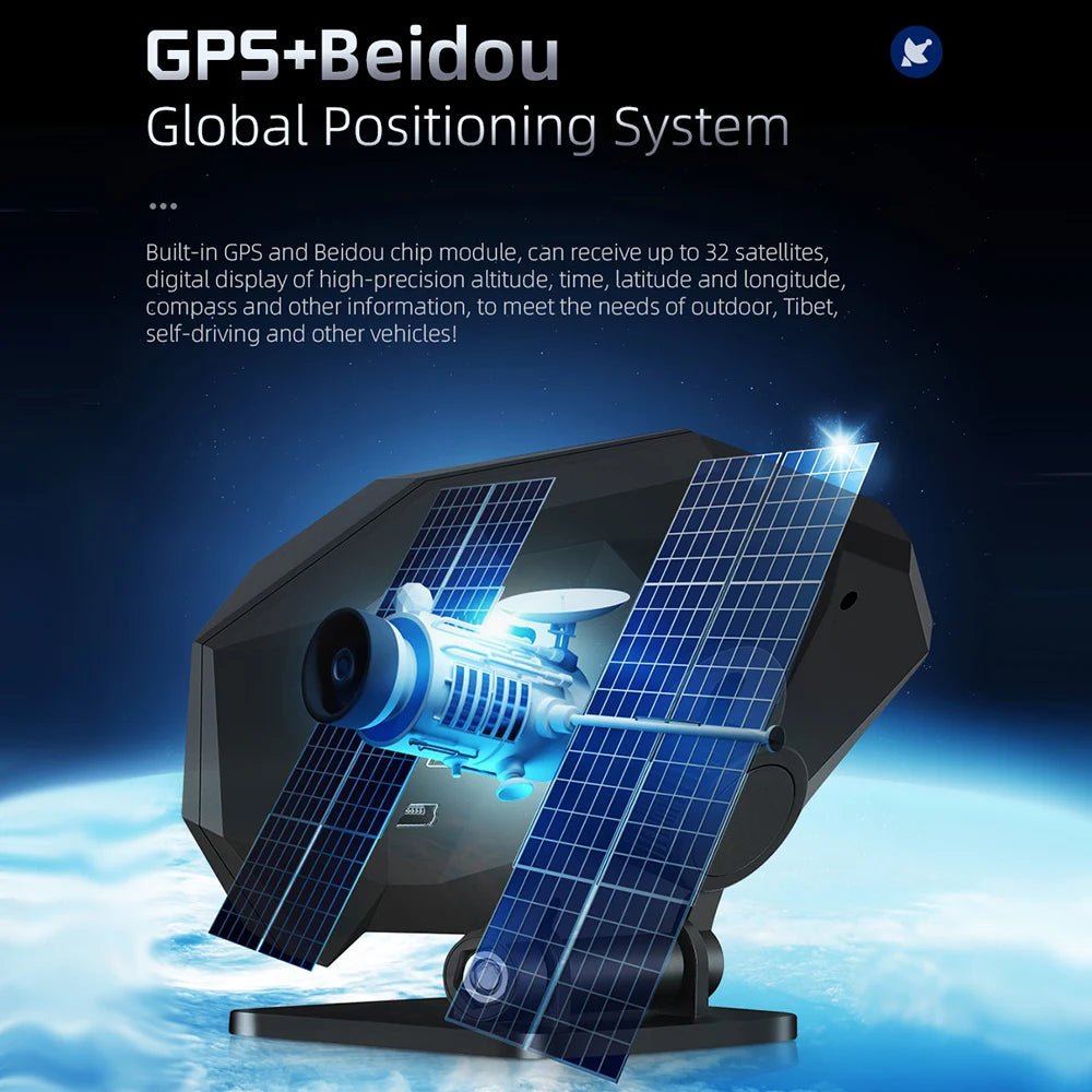 P1 Digital HUD Car Head Up Display On Board Computer Clock Slope Meter GPS Speedometer OBD2 Diagnostic Tools Instrument Cluster - All in One