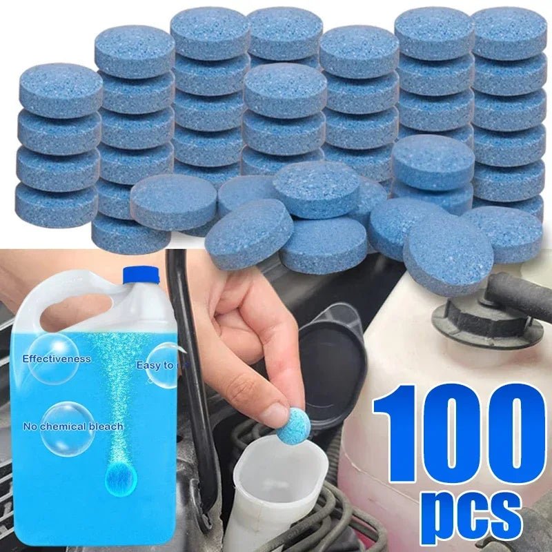Car Windshield Glass Concentrated Washer Tablets Car Effervescent Washer Fluid Wiper Glass Solid Cleaning Tablets for Car Window - All in One