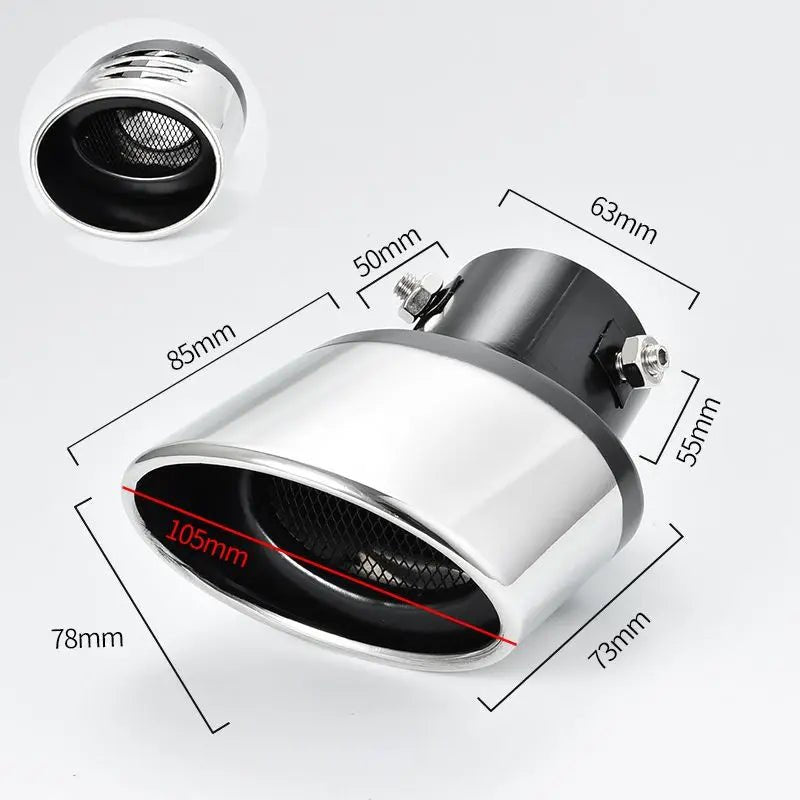 Automobile tailpipe tailpipe general exhaust stainless steel exhaust hood exhaust cylinder sound tail muffler modification - All in One