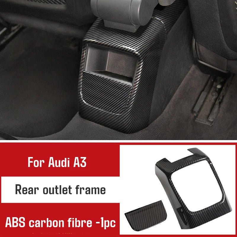 For Audi A3 2014 - 2020 Carbon Fibre Interior Decorative Mouldings Gear Lever Collar Console Dashboard Armrest Cover Pad Shell - All in One
