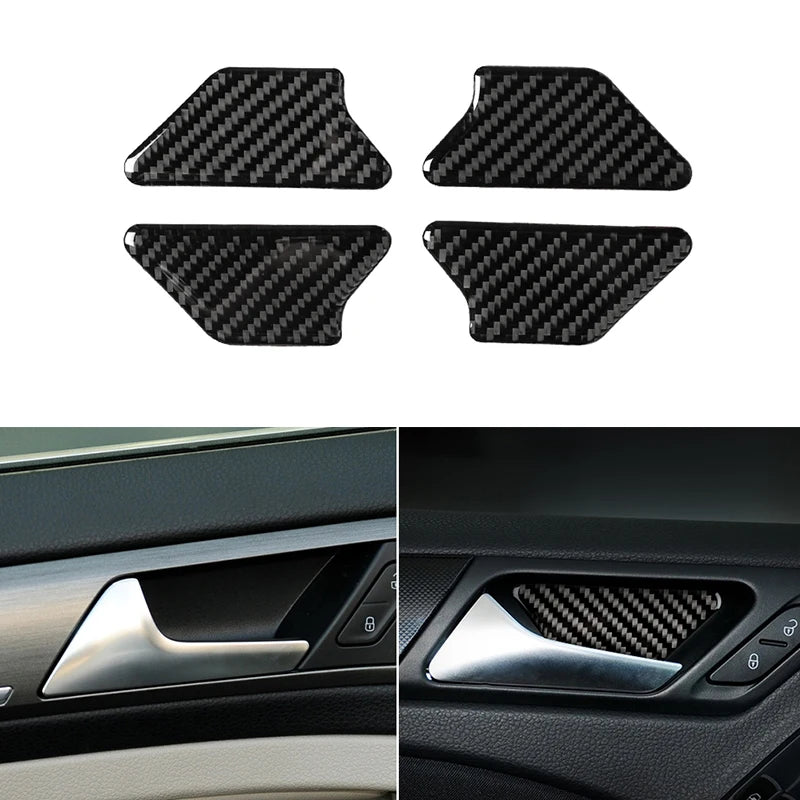 For VW Golf 6 MK6 Car Carbon Fiber Center Control Panel Air Vent Gear Shift Frame Headlight Switch Ashtray Box Cover Inner Trim - All in One