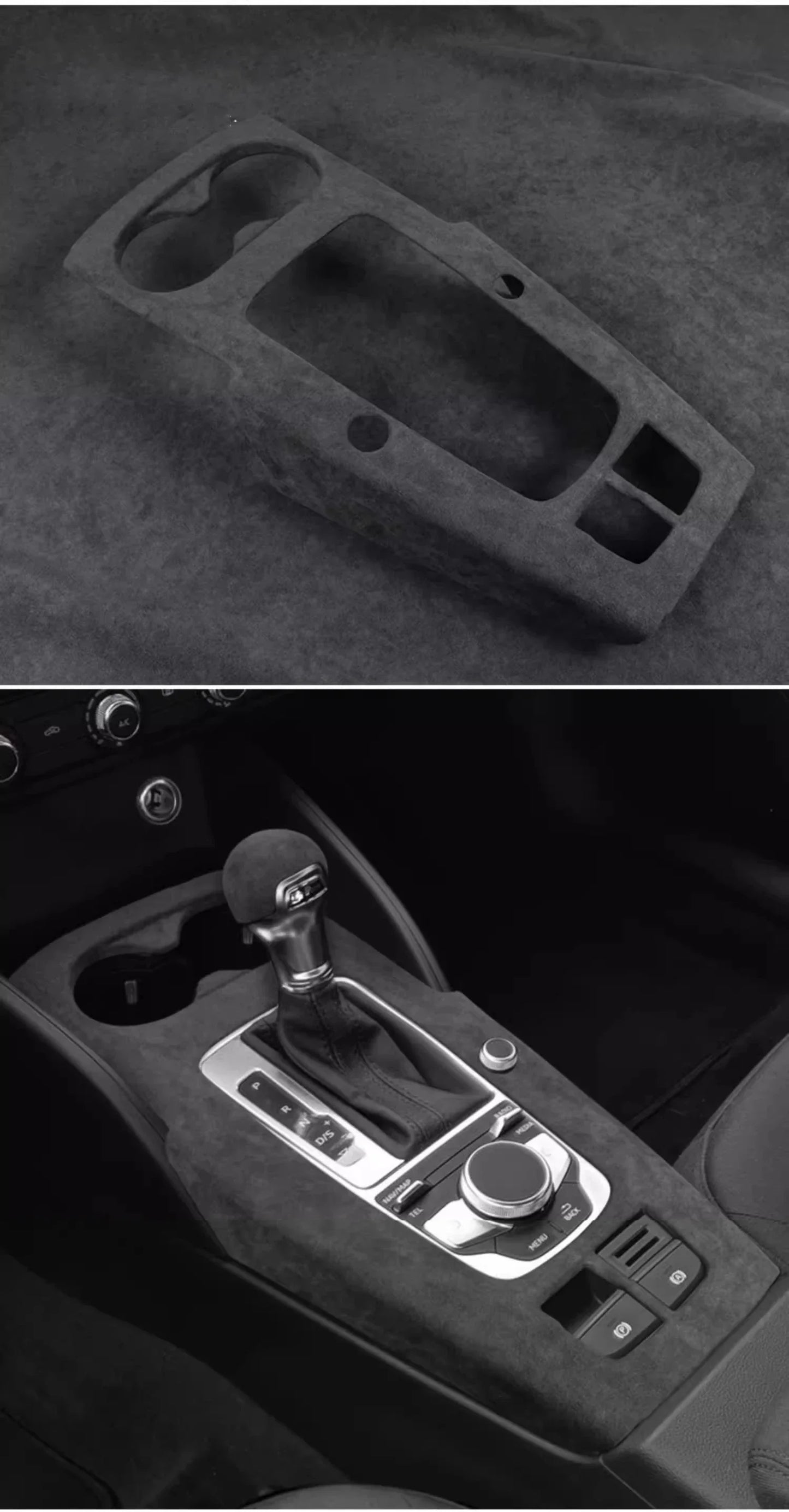 For Audi A3 A3L S3 2014 2015 2016 2017 2018 2019 2020 Alcantara Overlay Cover Car Gearshift Panel Armrest Box Frame Shell - All in One