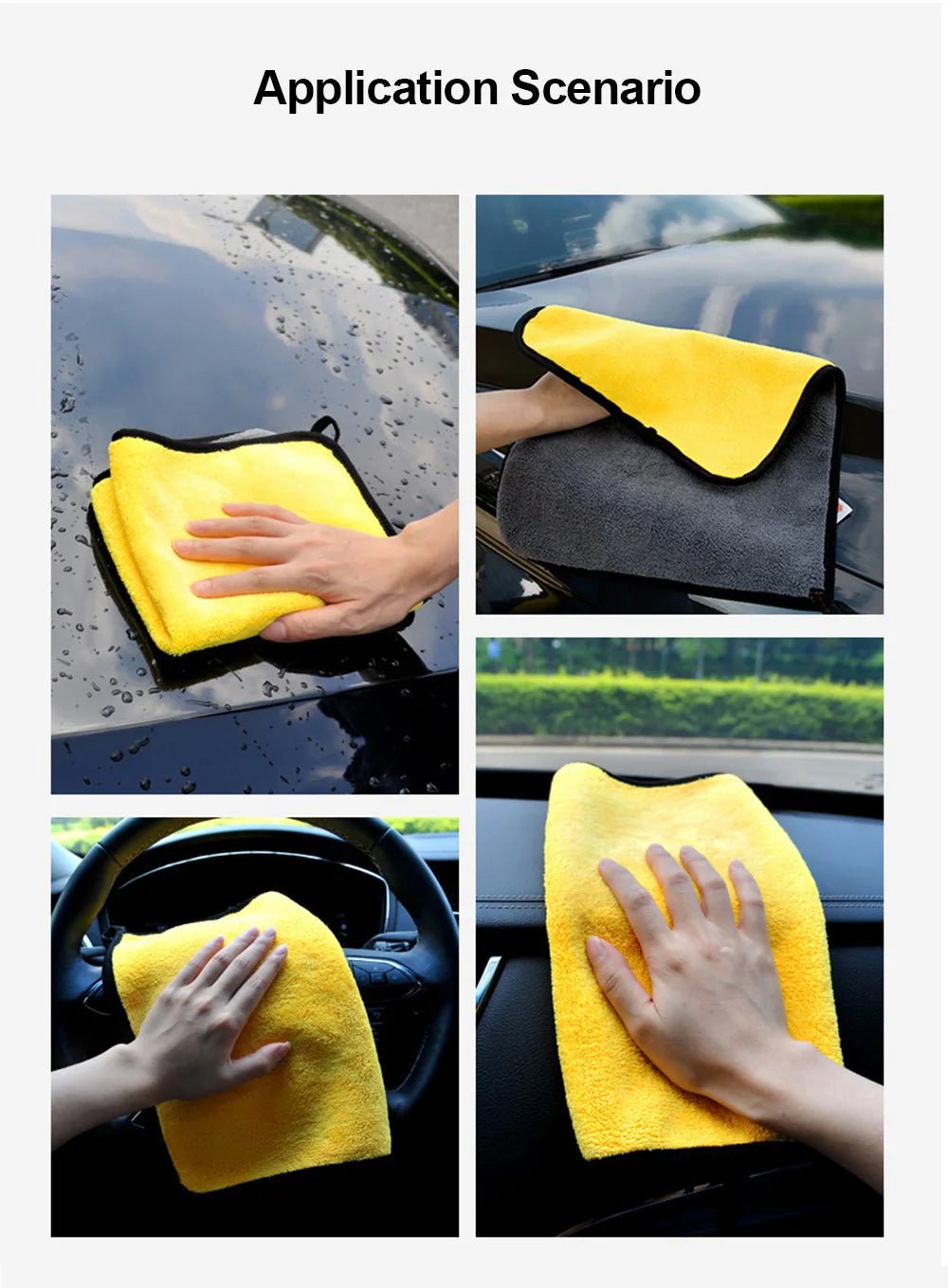 Microfiber Towel Car Microfiber Cloth Wash Towel Microfiber Cleaning Cloth Car Wash Drying Towel Auto Detailing - All in One