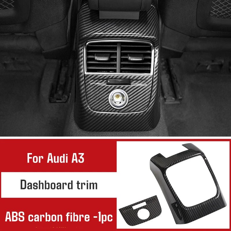 For Audi A3 2014 - 2020 Carbon Fibre Interior Decorative Mouldings Gear Lever Collar Console Dashboard Armrest Cover Pad Shell - All in One