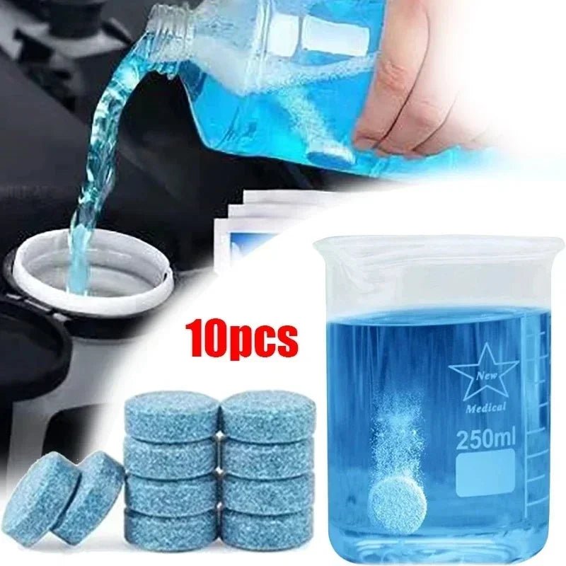 Car Windshield Glass Concentrated Washer Tablets Car Effervescent Washer Fluid Wiper Glass Solid Cleaning Tablets for Car Window - All in One