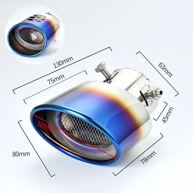 Automobile tailpipe tailpipe general exhaust stainless steel exhaust hood exhaust cylinder sound tail muffler modification - All in 1