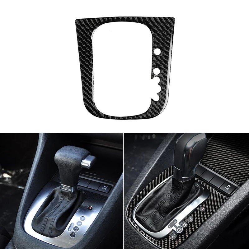 For VW Golf 6 MK6 Car Carbon Fiber Center Control Panel Air Vent Gear Shift Frame Headlight Switch Ashtray Box Cover Inner Trim - All in One