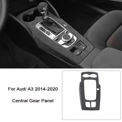 For Audi A3 A3L S3 2014 2015 2016 2017 2018 2019 2020 Alcantara Overlay Cover Car Gearshift Panel Armrest Box Frame Shell - All in One