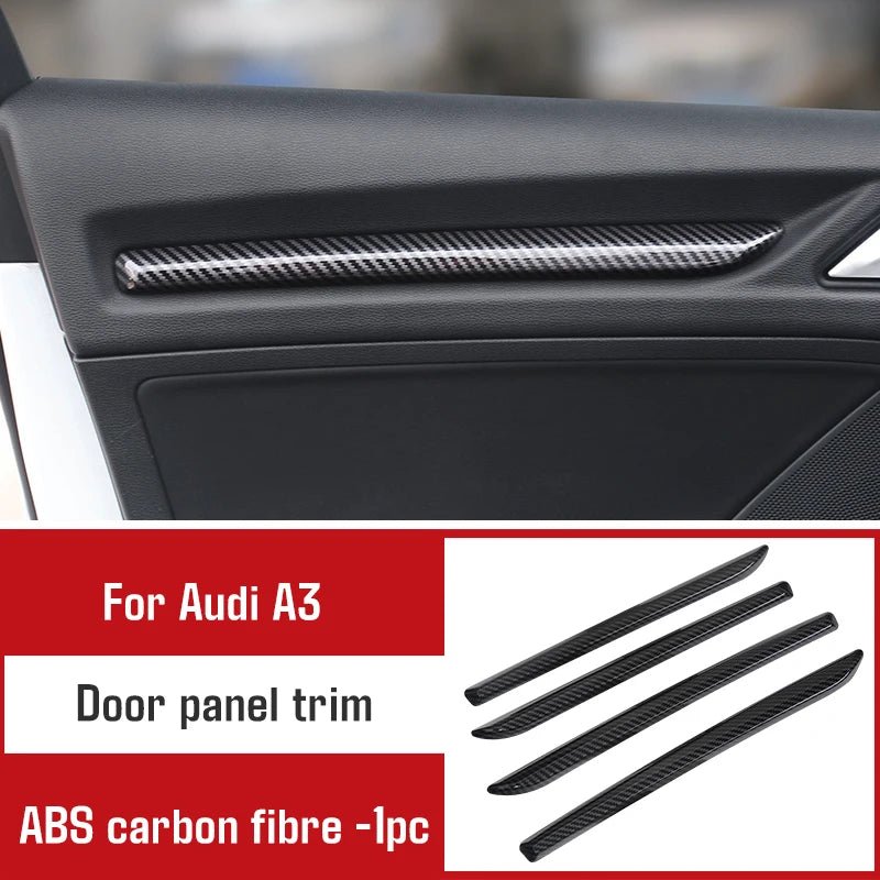 For Audi A3 2014 - 2020 Carbon Fibre Interior Decorative Mouldings Gear Lever Collar Console Dashboard Armrest Cover Pad Shell - All in One