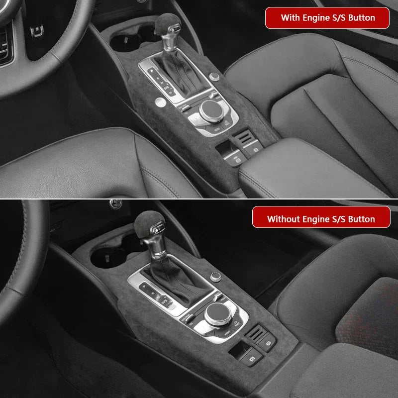 For Audi A3 A3L S3 2014 2015 2016 2017 2018 2019 2020 Alcantara Overlay Cover Car Gearshift Panel Armrest Box Frame Shell - All in One