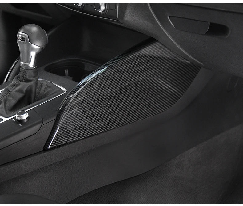 For Audi A3 2014 - 2020 Carbon Fibre Interior Decorative Mouldings Gear Lever Collar Console Dashboard Armrest Cover Pad Shell - All in One