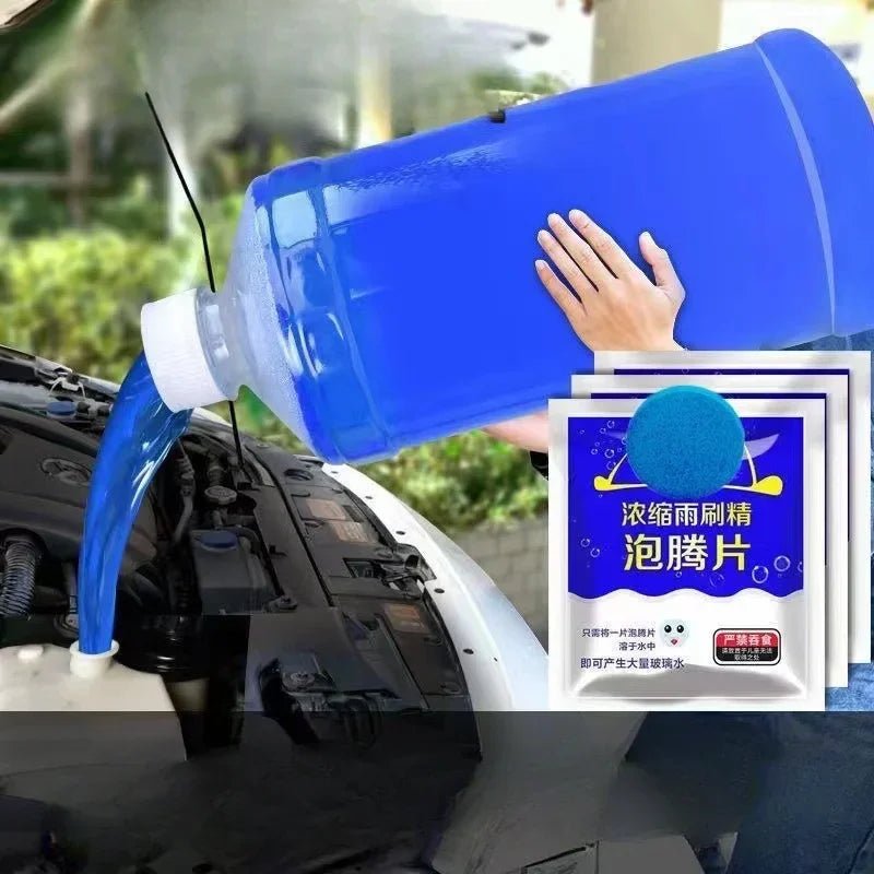 Car Windshield Glass Concentrated Washer Tablets Car Effervescent Washer Fluid Wiper Glass Solid Cleaning Tablets for Car Window - All in One