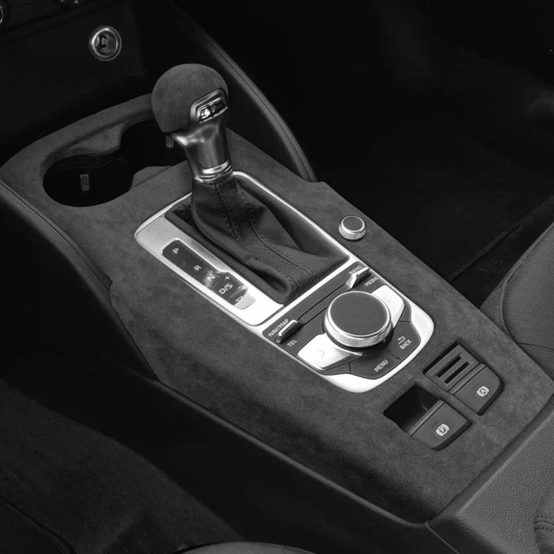 For Audi A3 A3L S3 2014 2015 2016 2017 2018 2019 2020 Alcantara Overlay Cover Car Gearshift Panel Armrest Box Frame Shell - All in One