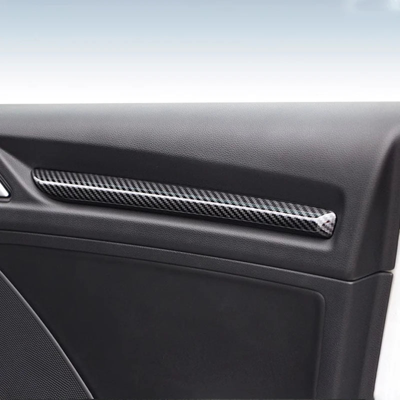 For Audi A3 2014 - 2020 Carbon Fibre Interior Decorative Mouldings Gear Lever Collar Console Dashboard Armrest Cover Pad Shell - All in 1