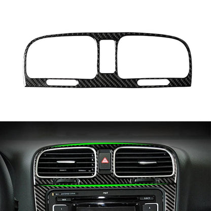 For VW Golf 6 MK6 Car Carbon Fiber Center Control Panel Air Vent Gear Shift Frame Headlight Switch Ashtray Box Cover Inner Trim - All in One