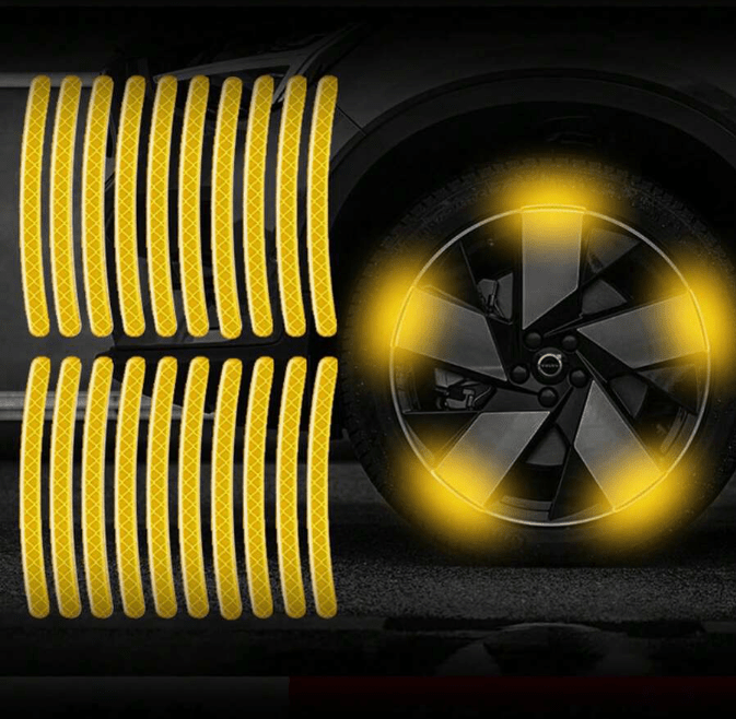 AUTOCOLLANT VOITURE - GlowWheel™ - Jaune - All in 1