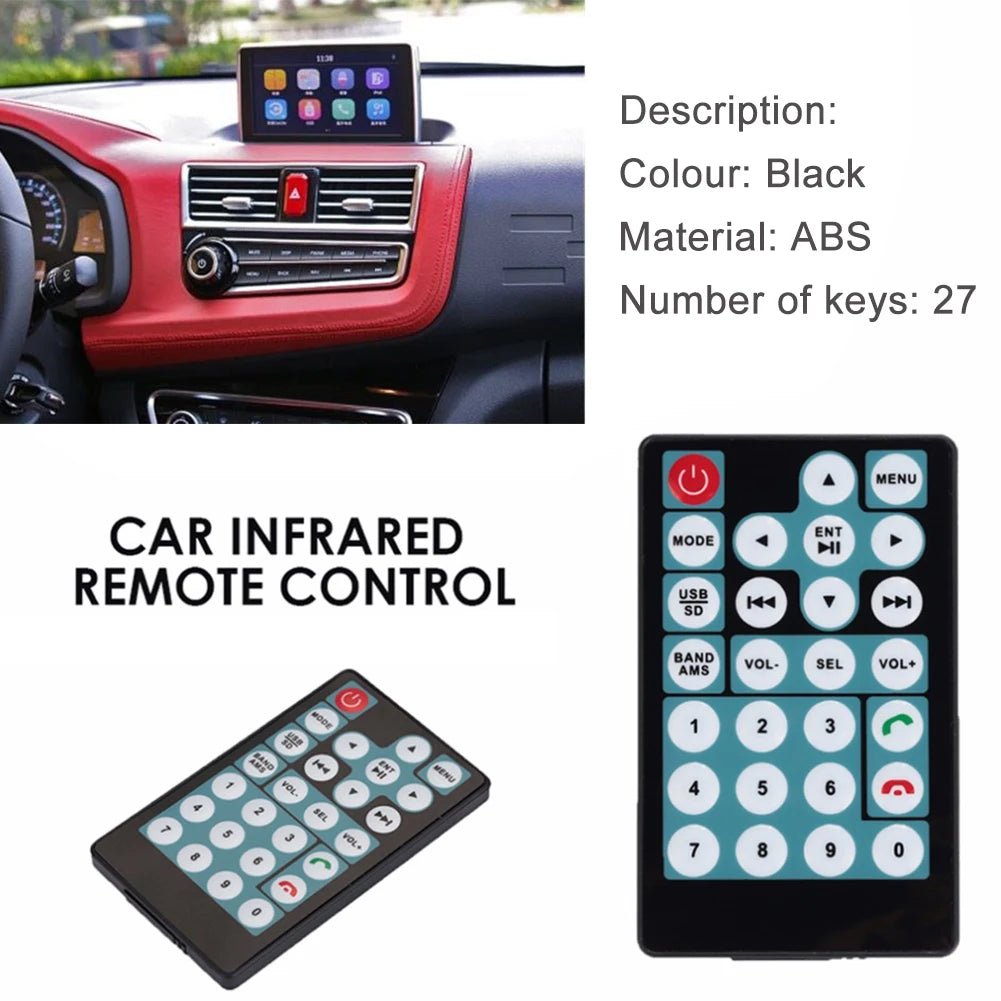 Car MP5 Intelligent Remote Control 27 Buttons RC Switch Convenient Copy Operation Choosing Channel Page Turning Play Voice - All in One