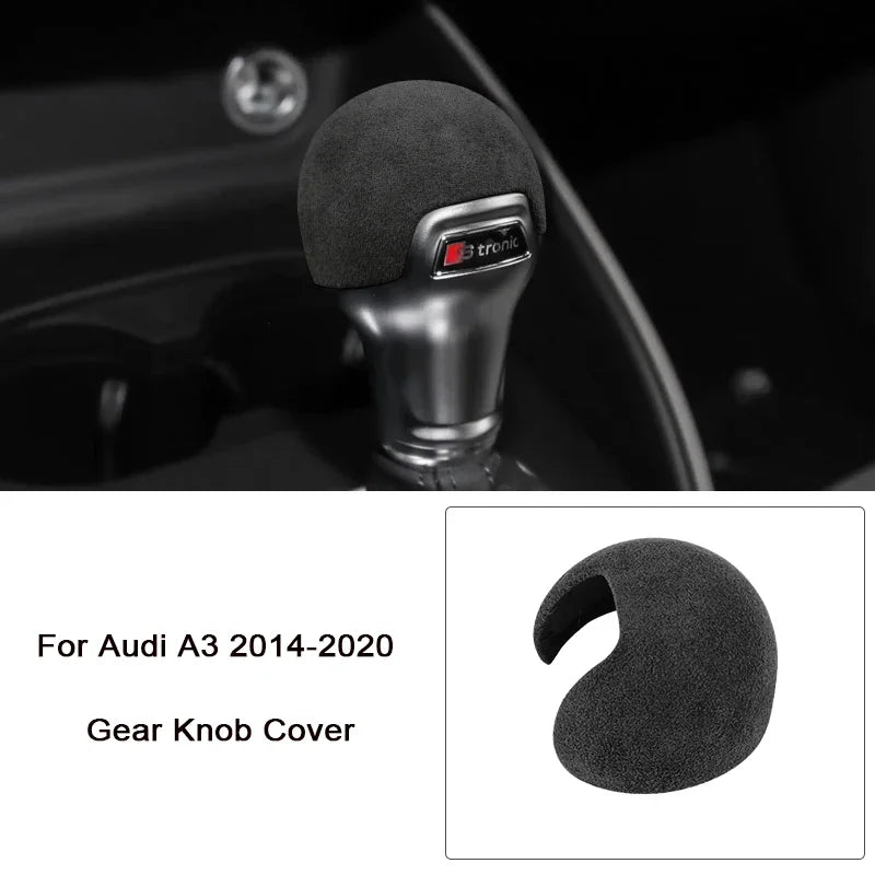 For Audi A3 A3L S3 2014 2015 2016 2017 2018 2019 2020 Alcantara Overlay Cover Car Gearshift Panel Armrest Box Frame Shell - All in One