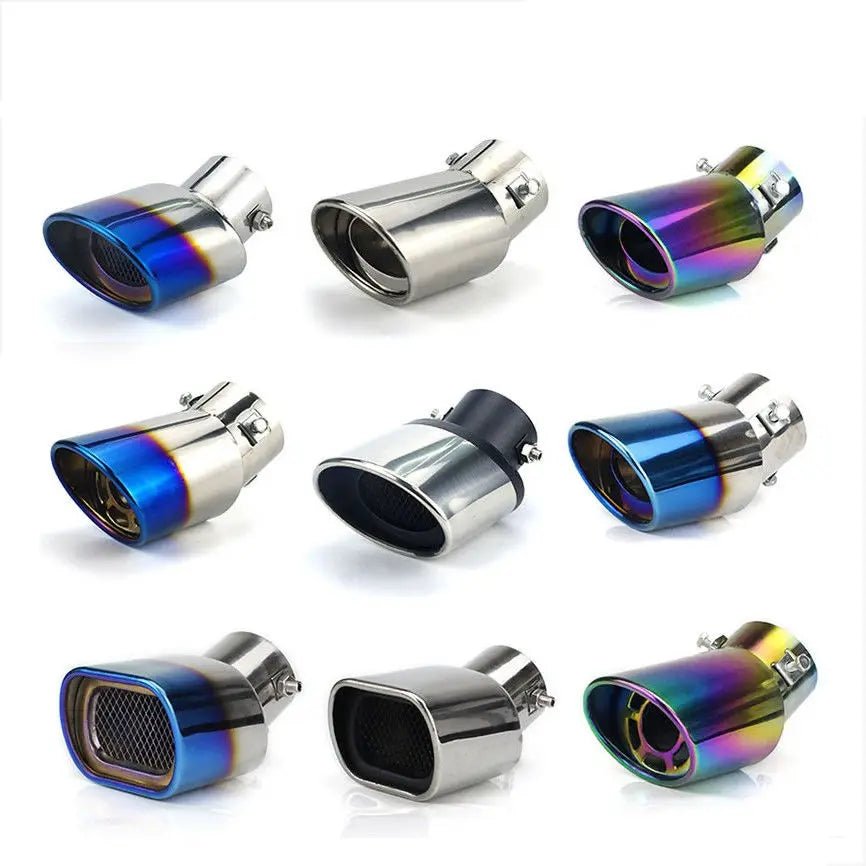 Automobile tailpipe tailpipe general exhaust stainless steel exhaust hood exhaust cylinder sound tail muffler modification - All in 1