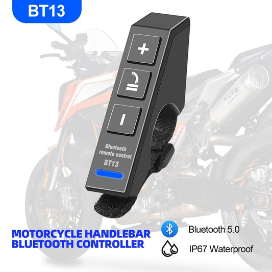 Motorcycle Media Button Remote Controller Steering Wheel Music Player Controller Headset Remote Controller for IOS Android Phone - All in One